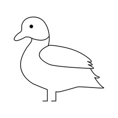 Duck  single continuous one line out line vector art  drawing  and tattoo design
