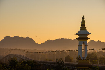 Bridge in the morning with soft sunlight