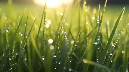 Obraz premium Green grass texture background, close-up of green grass