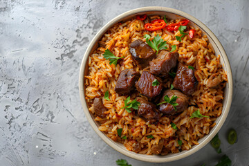 Biryani isolated on white background
