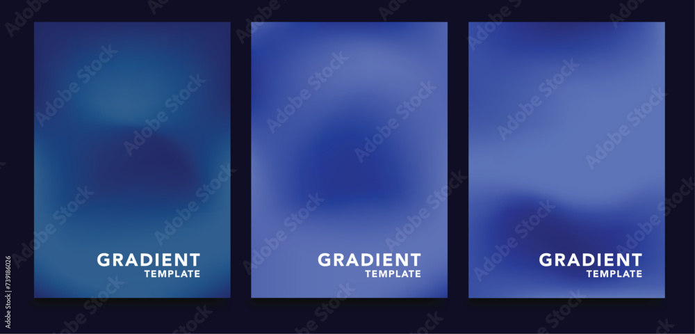 Wall mural Blue gradient template, dark blue gradient background	
