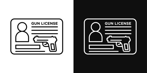 Gun license icon set. Vector illustration