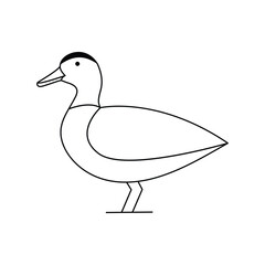 Duck  single continuous one line out line vector art  drawing  and tattoo design
