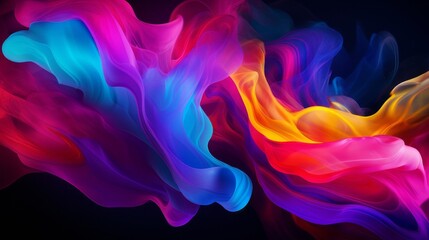 Neon Colors Swirling Flow - obrazy, fototapety, plakaty