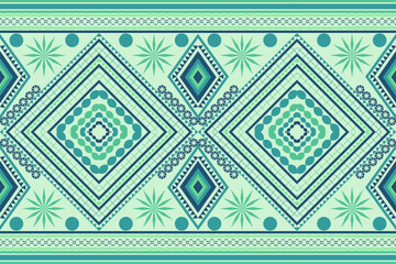 pattern ethnic designs geometric shapes Triangular color tear drop ikat green blue tribal pattern designs pattern for Textile printing business Wallpaper carpet fabric Cushions