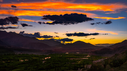 sunset over the mountains