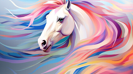 Pony animal abstract wallpaper in pastel colors