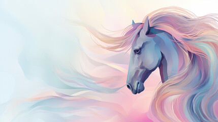 Pony animal abstract wallpaper in pastel colors