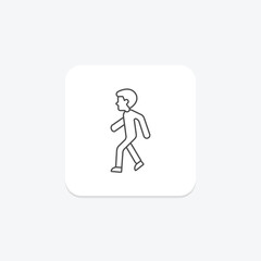 Walking icon, walk, hike, stroll, stride thinline icon, editable vector icon, pixel perfect, illustrator ai file