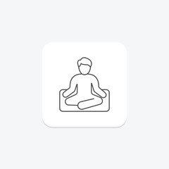 Yoga icon, meditation, stretch, pose, flow thinline icon, editable vector icon, pixel perfect, illustrator ai file