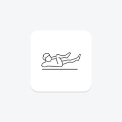 Abs Workout icon, workout, core, exercise, routine thinline icon, editable vector icon, pixel perfect, illustrator ai file