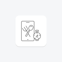 Nutrition Tracking icon, tracking, diet, food, intake thinline icon, editable vector icon, pixel perfect, illustrator ai file