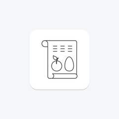 Meal Planning icon, planning, preparation, cooking, recipes thinline icon, editable vector icon, pixel perfect, illustrator ai file