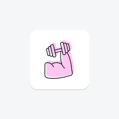 Fitness icon, health, exercise, wellness, workout color shadow thinline icon, editable vector icon, pixel perfect, illustrator ai file