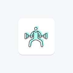 Bodyweight Exercises icon, exercise, workout, strength, training color shadow thinline icon, editable vector icon, pixel perfect, illustrator ai file