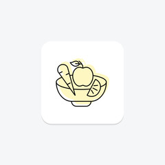 Healthy Recipes icon, recipes, cooking, food, nutrition color shadow thinline icon, editable vector icon, pixel perfect, illustrator ai file