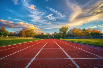The smooth surface of the Pristine running track is ready for runners.