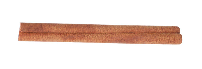 One aromatic cinnamon stick isolated on white