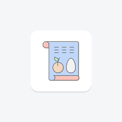 Meal Planning icon, planning, preparation, cooking, recipes lineal color icon, editable vector icon, pixel perfect, illustrator ai file