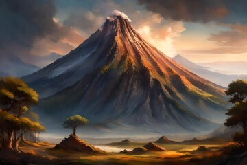 Natural mountain created by AI technology