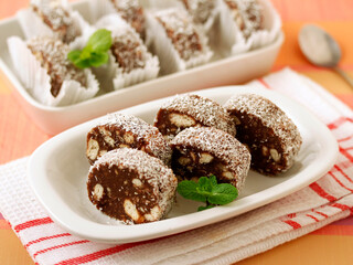 Roll of coffee and cookies.