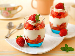 Strawberries with mascarpone.