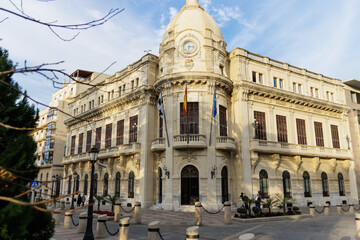 Fototapeta na wymiar Ceuta City Hall, horizontal shot during the day
