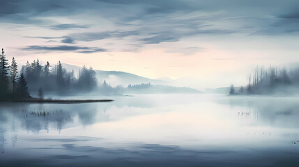 Fototapeta premium A four-season tour of beautiful lakes