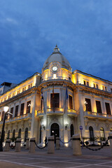 Ceuta City Hall, vertical shot at night