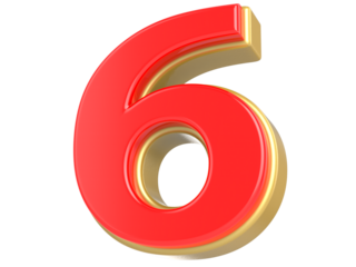 Number 6 3D Rendering