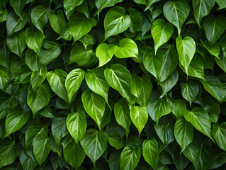 Close up background with green leaves 