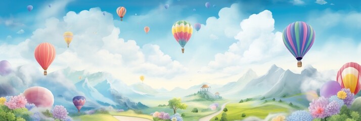 abstract colorful background balloons in the sky