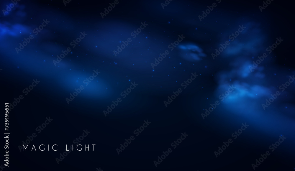 Wall mural abstract background with motion light. space, cosmos, firework and comet light effect. flyin asteroi