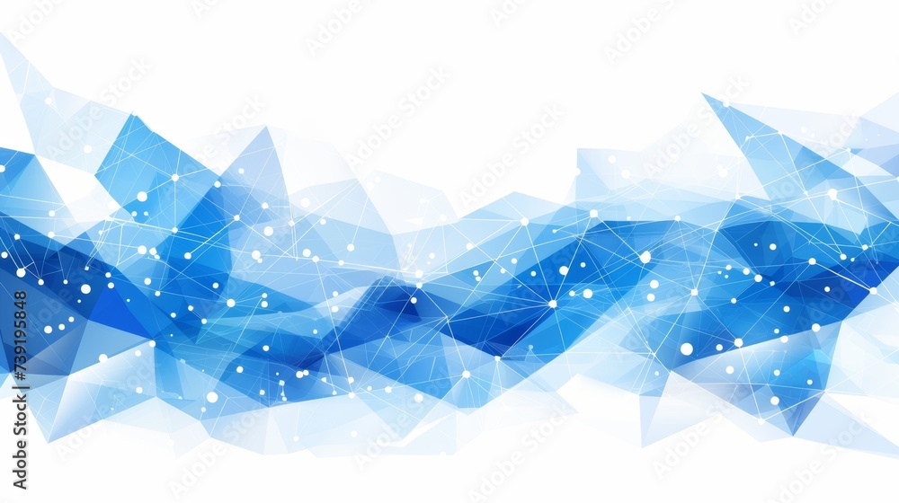 Poster geometric molecules pattern on white with copy space for digital science concept designs.
