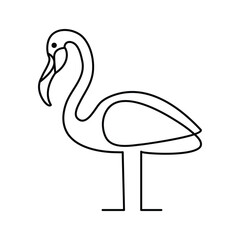 Heron single continuous one line out line vector art  drawing  and tattoo design on white background