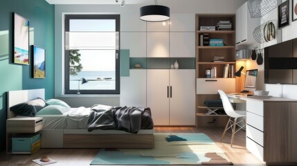 Designing a minimalist teenager's room in the modern style