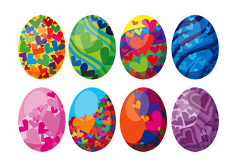 Fototapeta na wymiar easter egg design colorful and pattern on white background illustration vector 