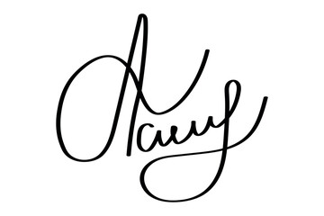 A fictitious handwritten signature. Autograph , business signature for documents, business certificates, letters, or contracts with handwritten lettering isolated on the transparent background.