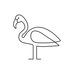 Heron single continuous one line out line vector art  drawing  and tattoo design on white background