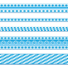 Oktoberfest bavarian pattern. Flag of bavaria. Background for german octoberfest in munich. Texture with white and blue rhombus. Seamless banner for fabric of bayern. Wallpaper and textile. Vector.