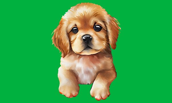 dog isoloted dog on green screen dackground