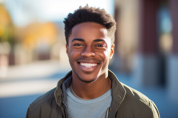 Young African American man at outdoors