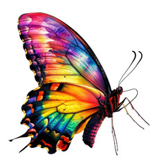 Colorful butterfly in transparent background