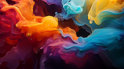 Liquid ink illustration liquid, glossy effect miracle background texture - obrazy, fototapety, plakaty