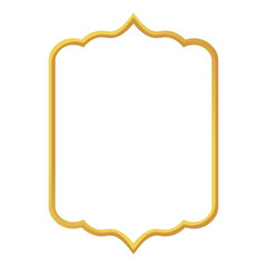 Set isolated arabic gold frame. 3D rendering of Islamic architectural forms for Muslim holidays. Design elements of windows, doors, frames,. Realistic vector illustration.