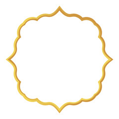 Set isolated arabic gold frame. 3D rendering of Islamic architectural forms for Muslim holidays. Design elements of windows, doors, frames,. Realistic vector illustration.