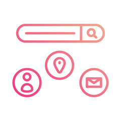 Search icon vector, stock illustration