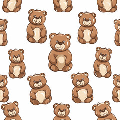 Obraz premium Cuddly Bear Buddies Pattern