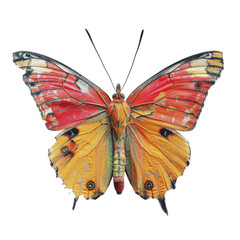 Colorful butterfly in transparent background