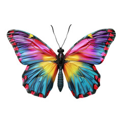 Colorful butterfly in transparent background